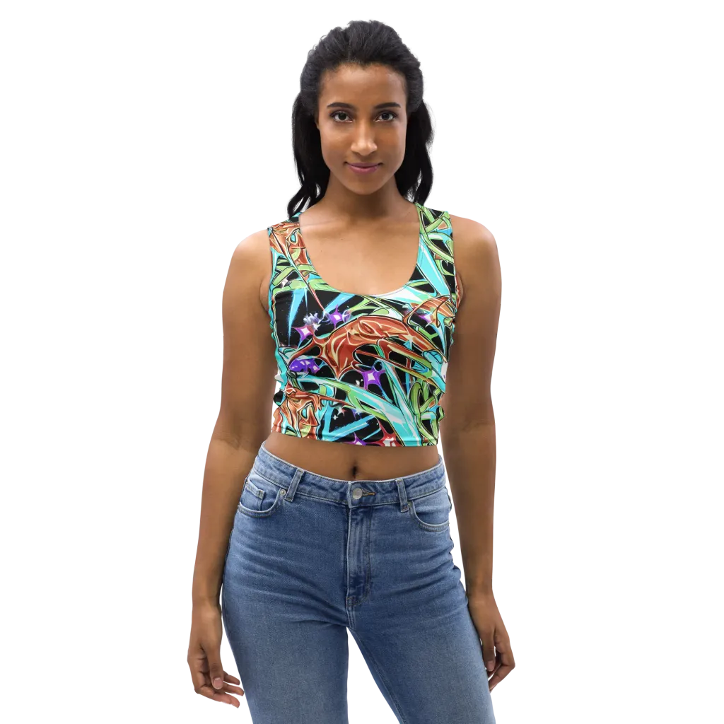 Vivid Overgrowth on Crop Top — Front