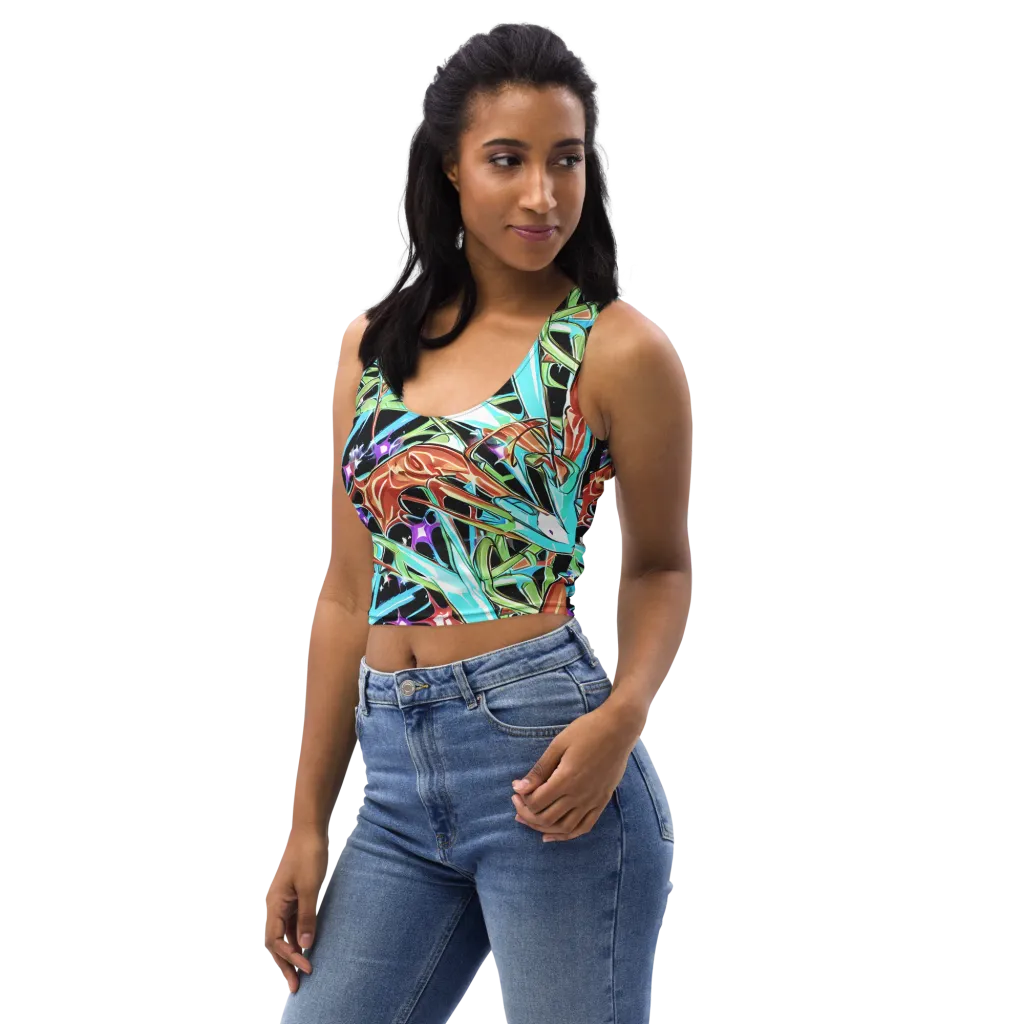 Vivid Overgrowth on Crop Top — Left Front