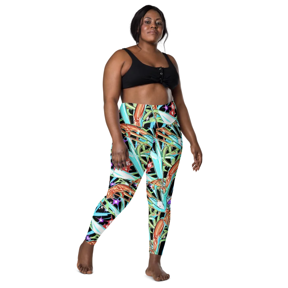 Vivid Overgrowth on Leggings with Pockets — Front