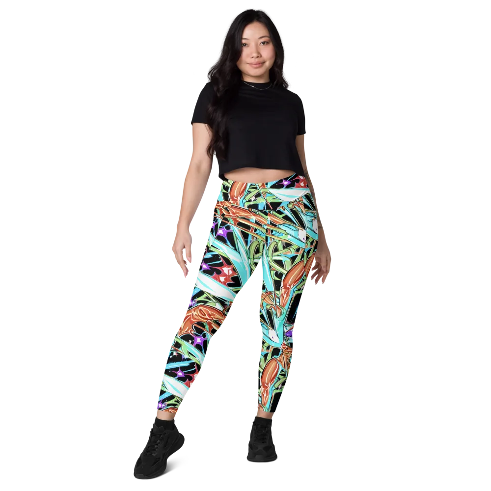 Vivid Overgrowth on Leggings with Pockets — Front