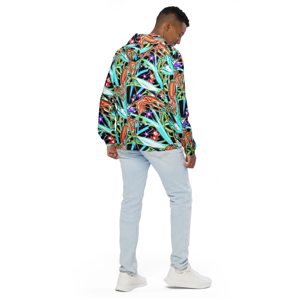 Vivid Overgrowth on Men's Windbreaker — Back