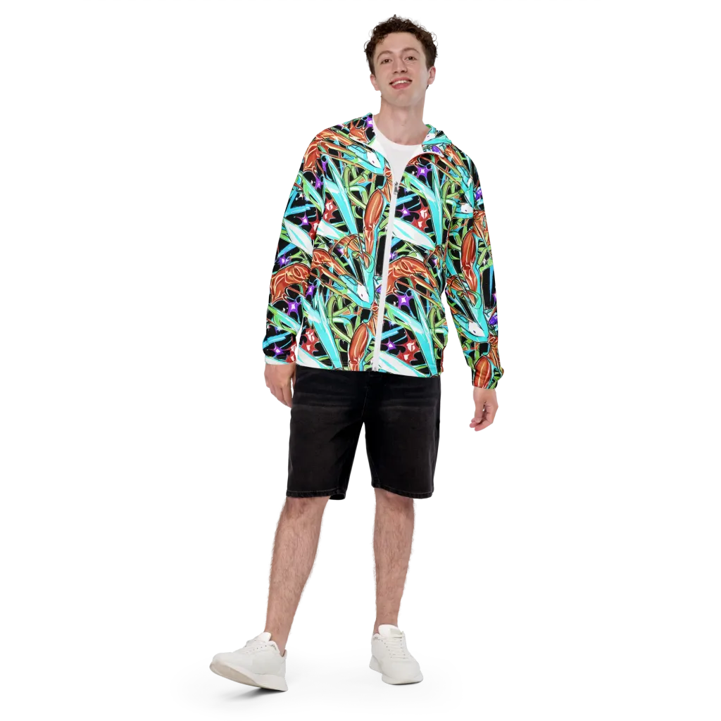 Vivid Overgrowth on Men's Windbreaker — Front