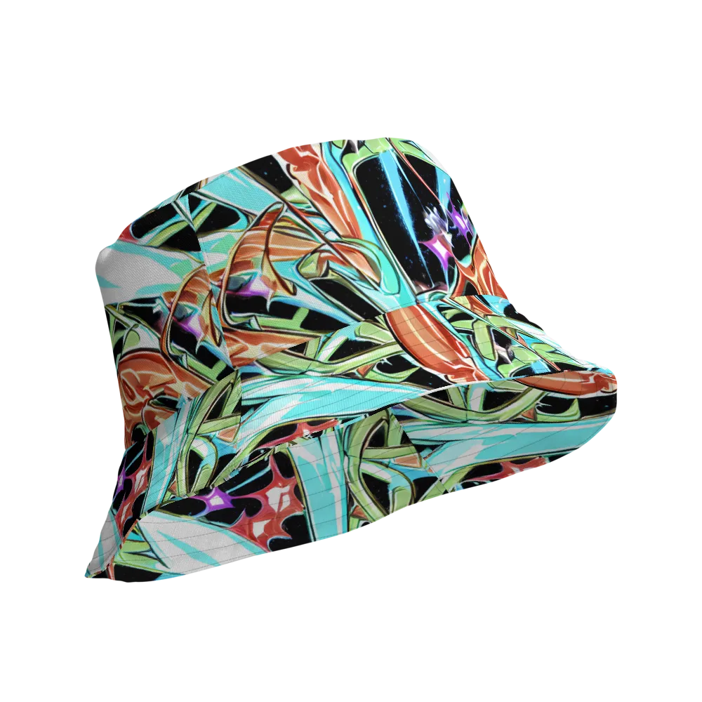 Vivid Overgrowth on Reversible Bucket Hat — Product details Outside
