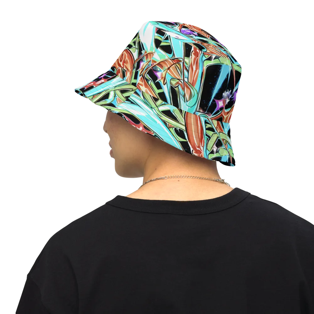 Vivid Overgrowth on Reversible Bucket Hat — Back Inside