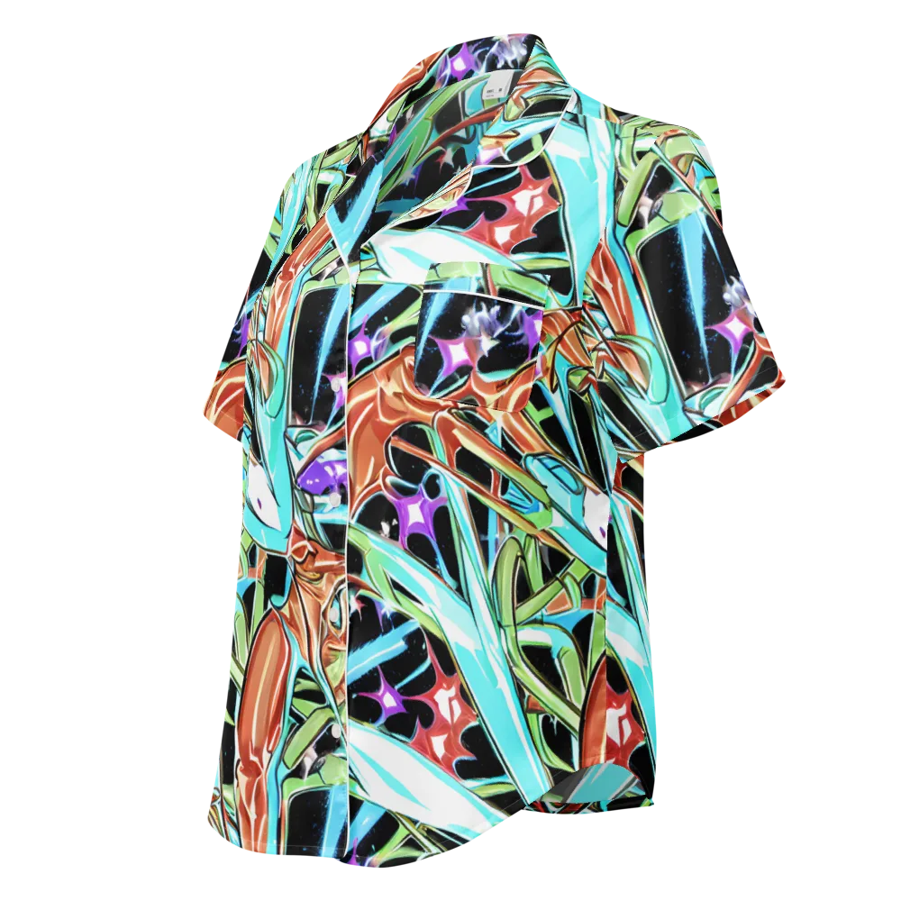 Vivid Overgrowth on Women's Short Sleeve Pajama Top — Left Front