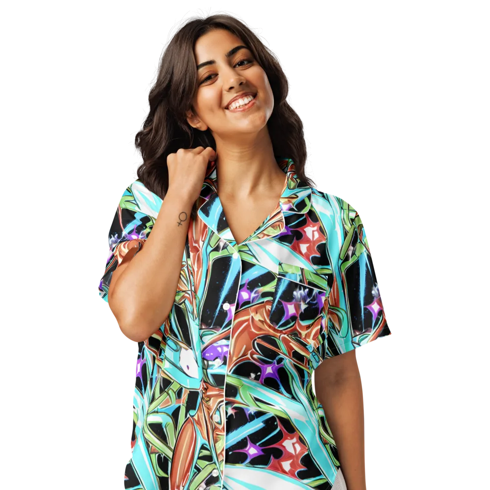 Vivid Overgrowth on Women's Short Sleeve Pajama Top — Front