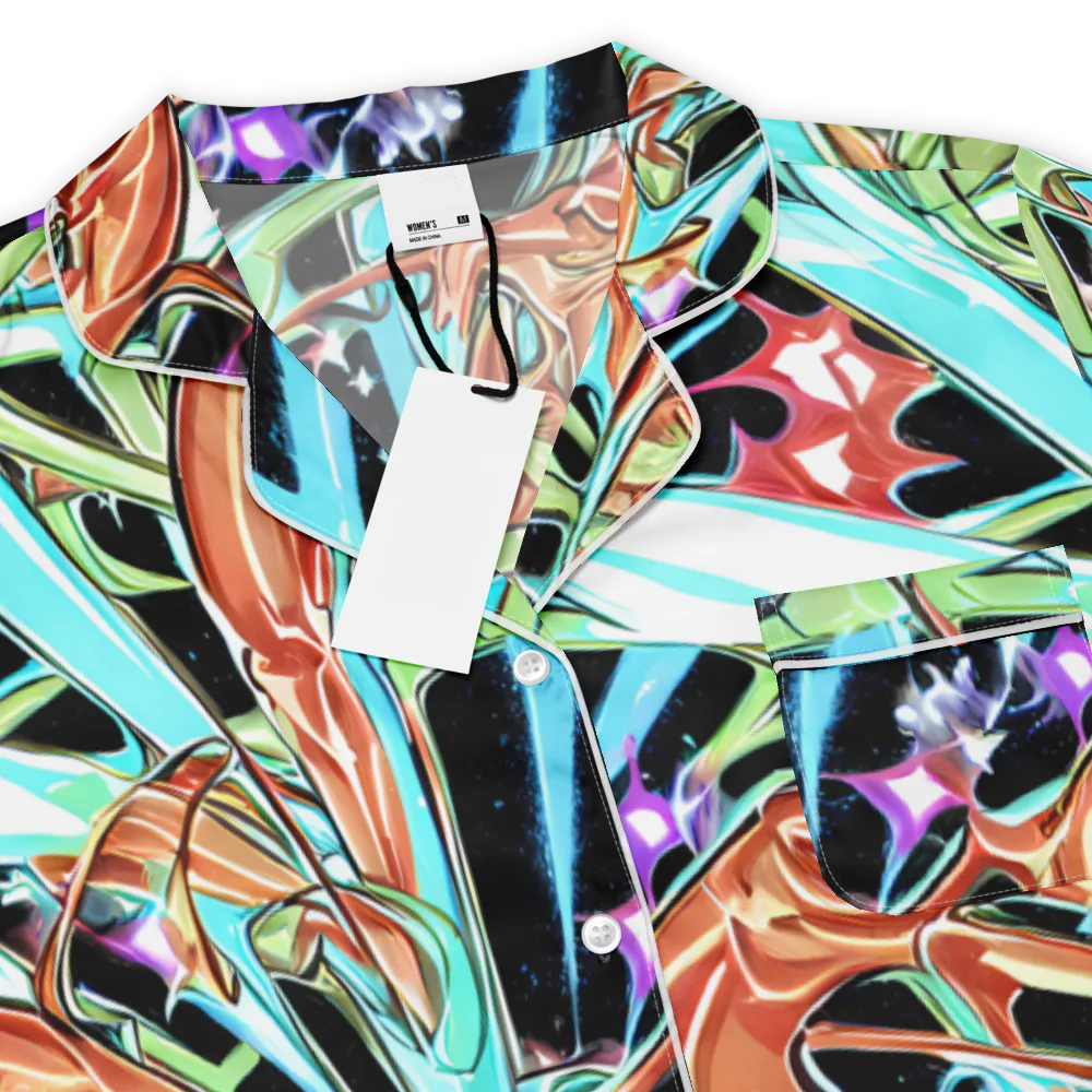 Vivid Overgrowth on Women's Short Sleeve Pajama Top — Product details