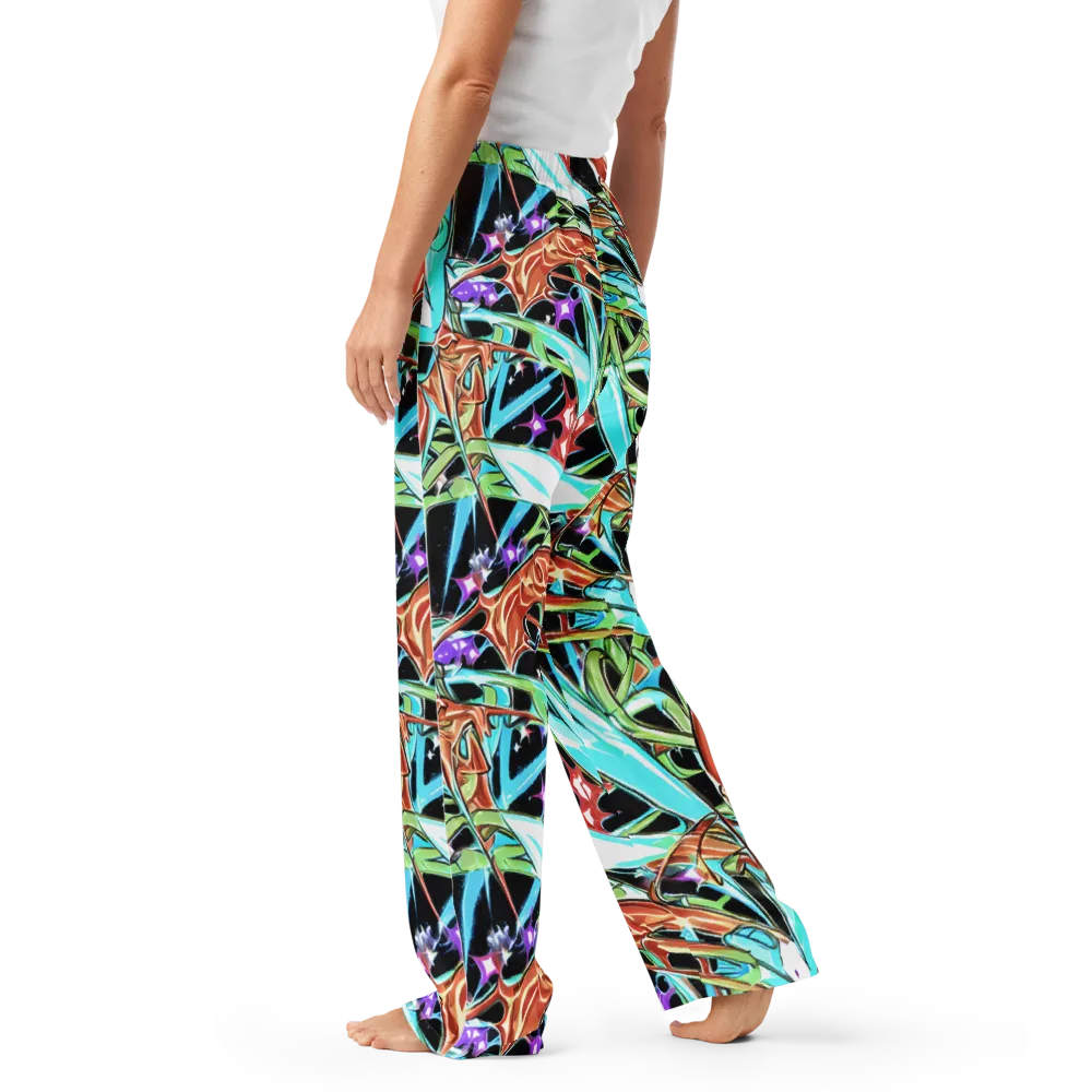 Vivid Overgrowth on Women's Pajama Pants — Left