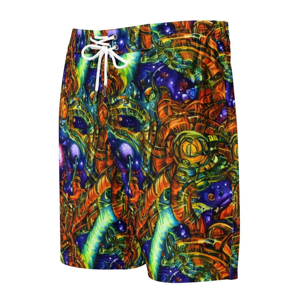 Ultraviolet Machine on Men's Board Shorts — Front
