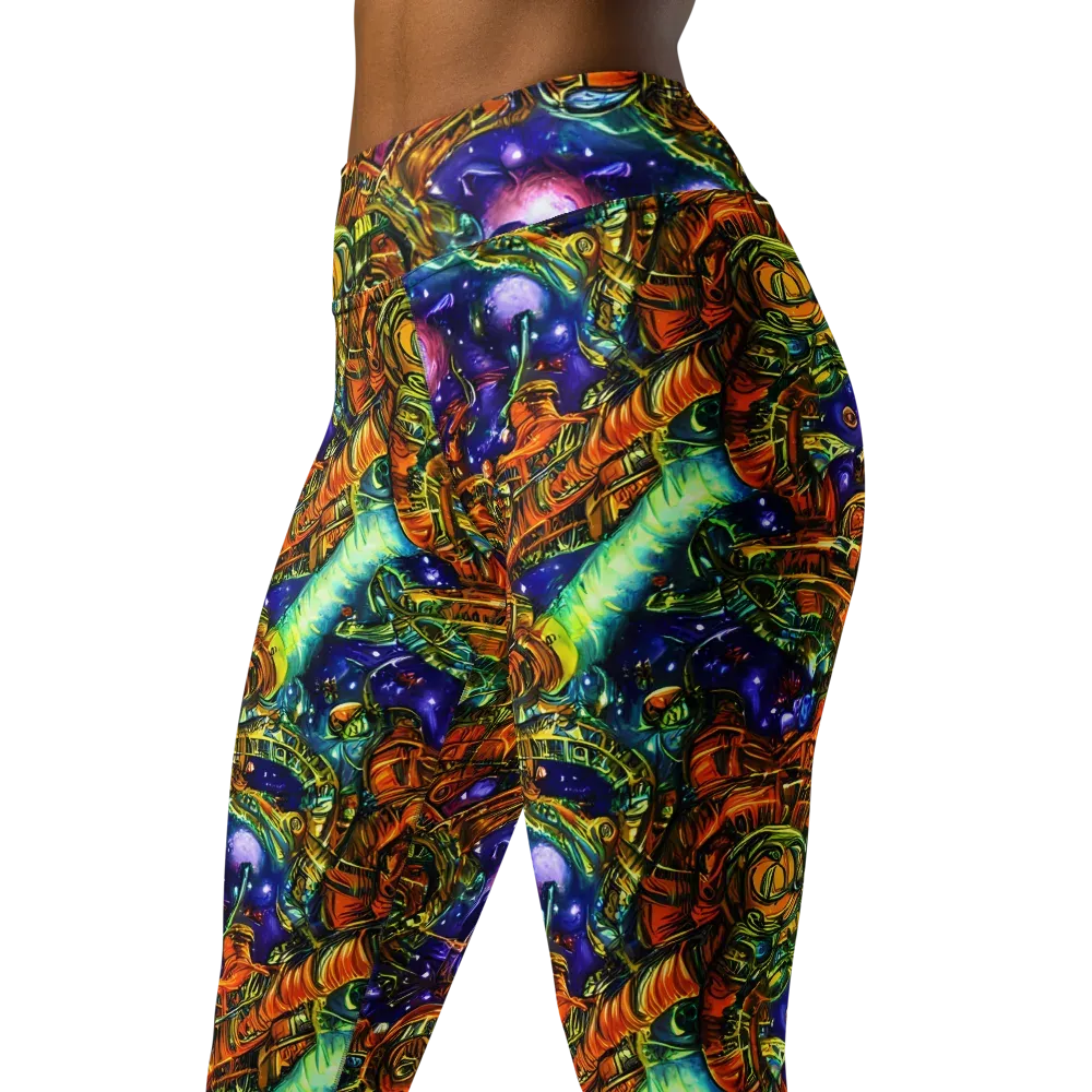 Ultraviolet Machine on Yoga Leggings — Left Front