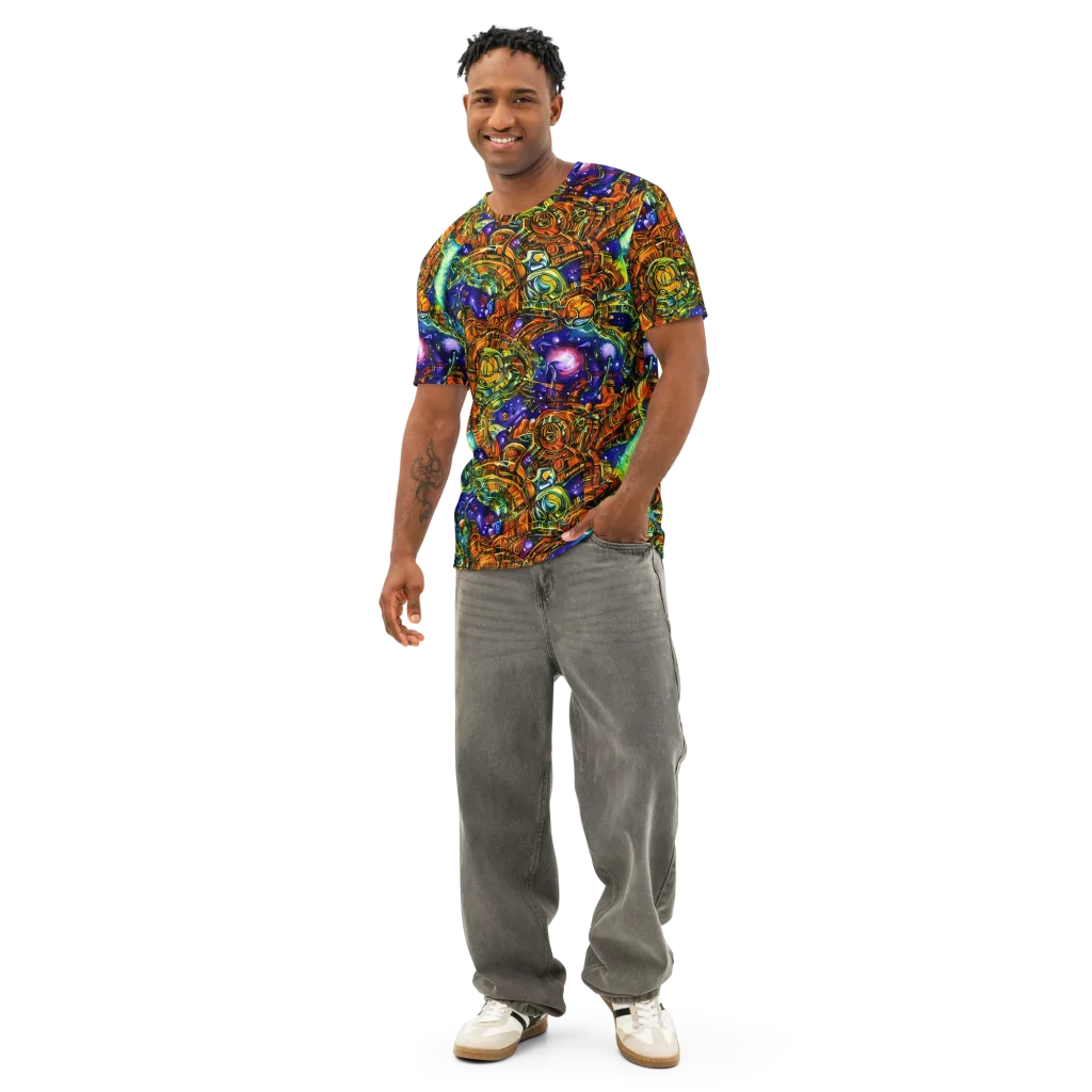 Ultraviolet Machine on Men's Cotton Crew Neck T-Shirt — Front