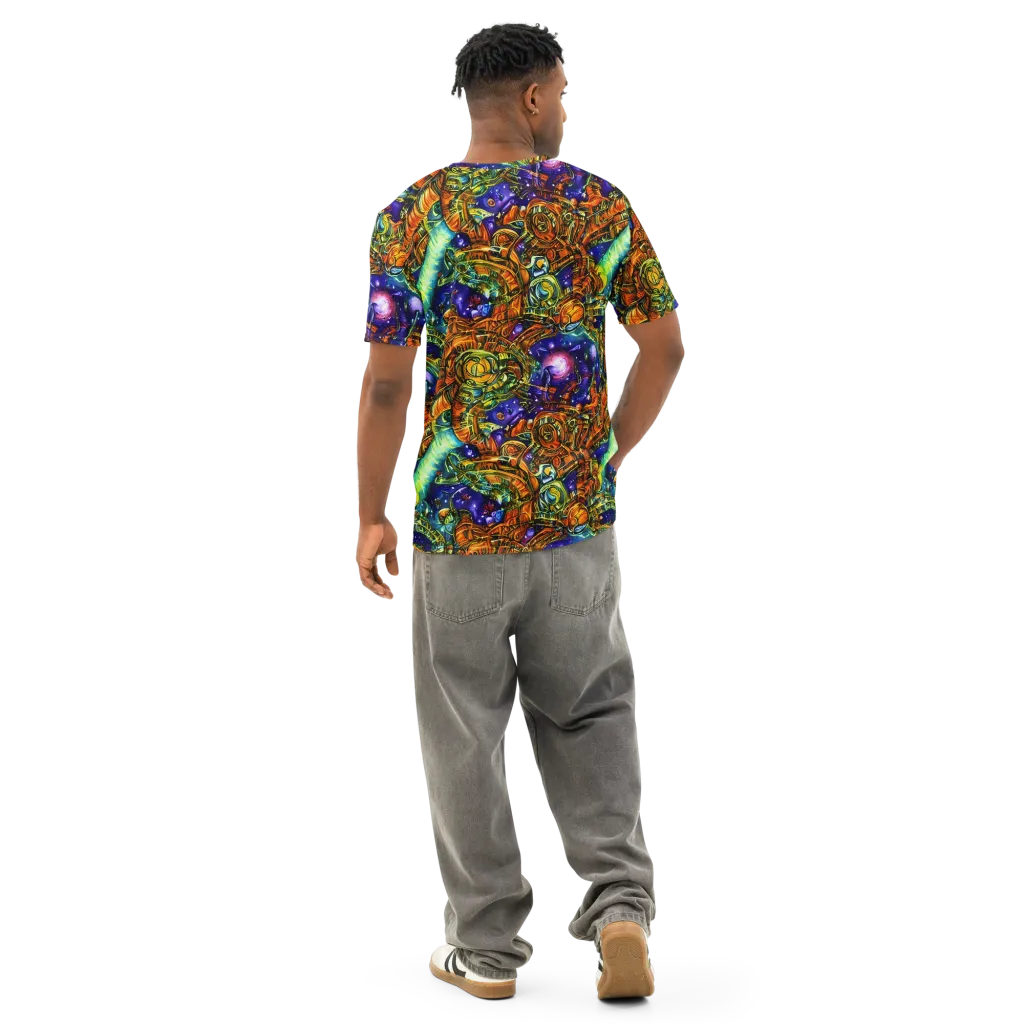 Ultraviolet Machine on Men's Cotton Crew Neck T-Shirt — Back