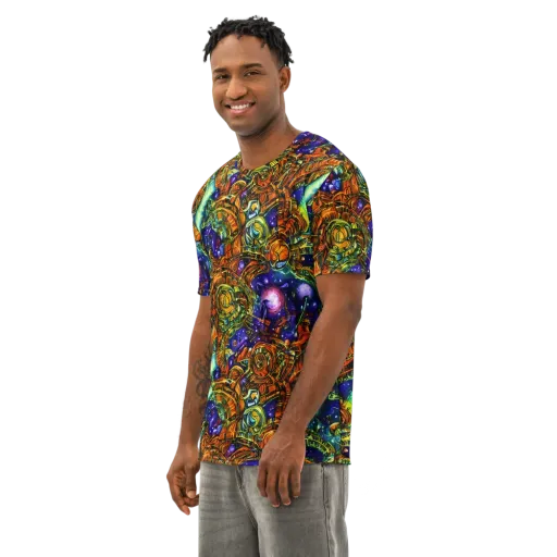 Ultraviolet Machine on a Men's Cotton Crew Neck T-Shirt