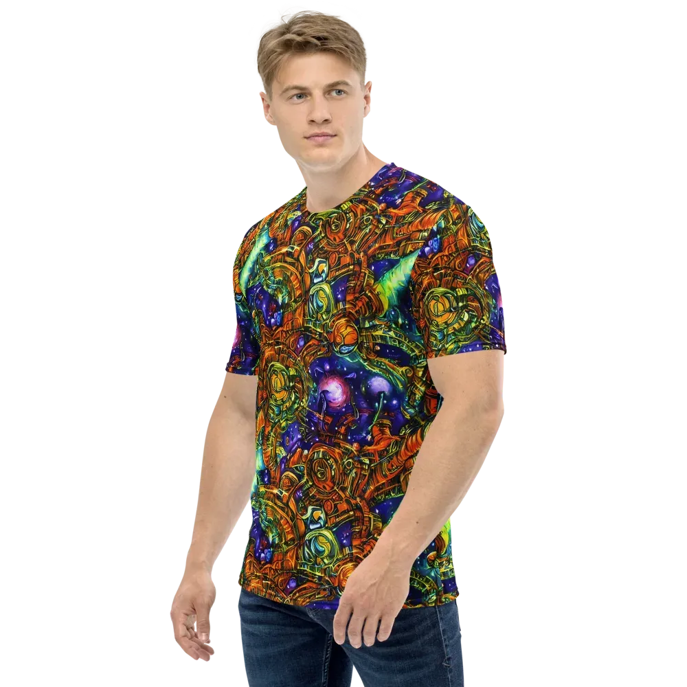 Ultraviolet Machine on Men's Crew Neck T-Shirt — Left