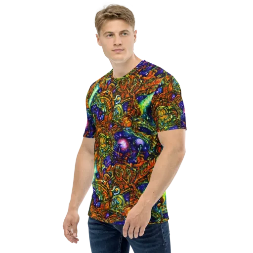 Ultraviolet Machine on a Men's Crew Neck T-Shirt