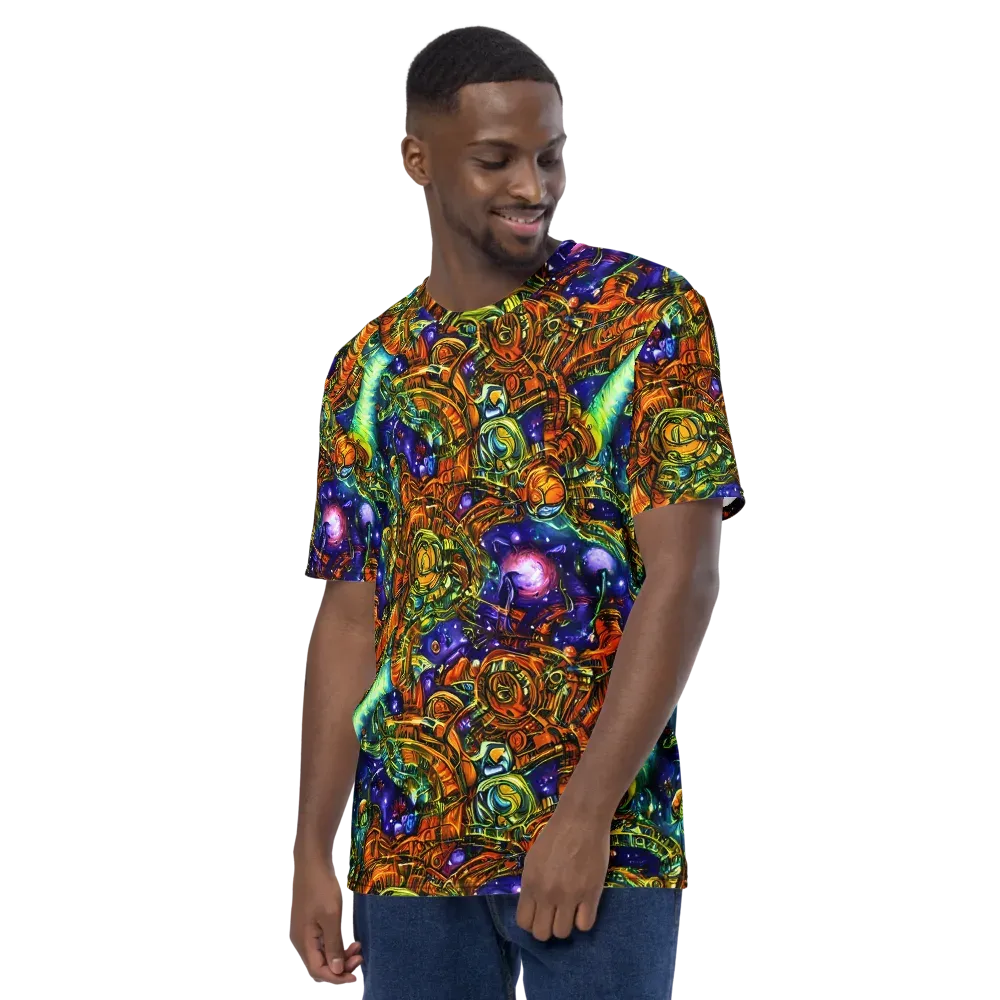 Ultraviolet Machine on Men's Crew Neck T-Shirt — Left