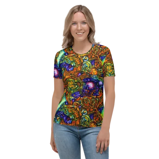 Ultraviolet Machine on a Women's Crew Neck T-Shirt