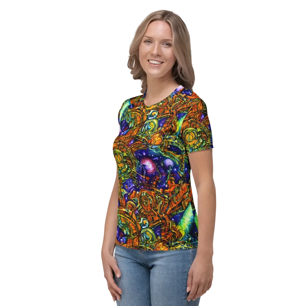 Ultraviolet Machine on Women's Crew Neck T-Shirt — Left