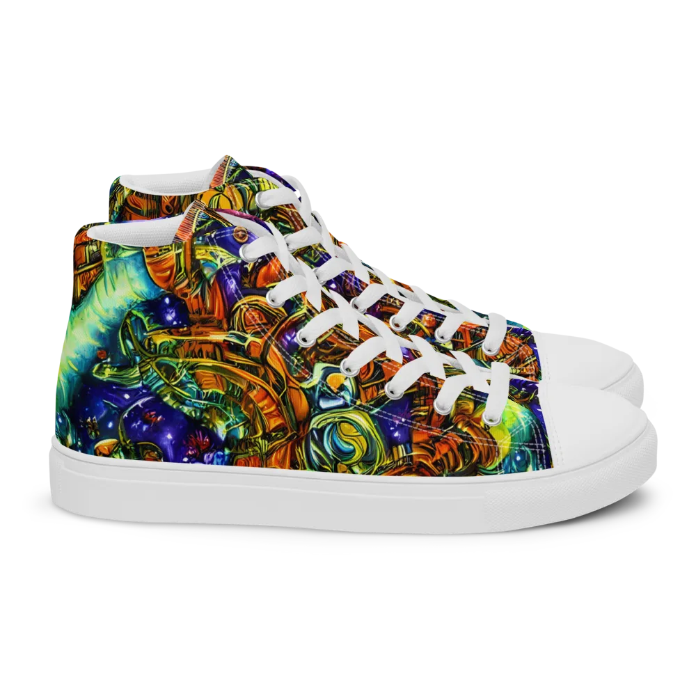 Ultraviolet Machine on Women's High Top Canvas Shoes — Right