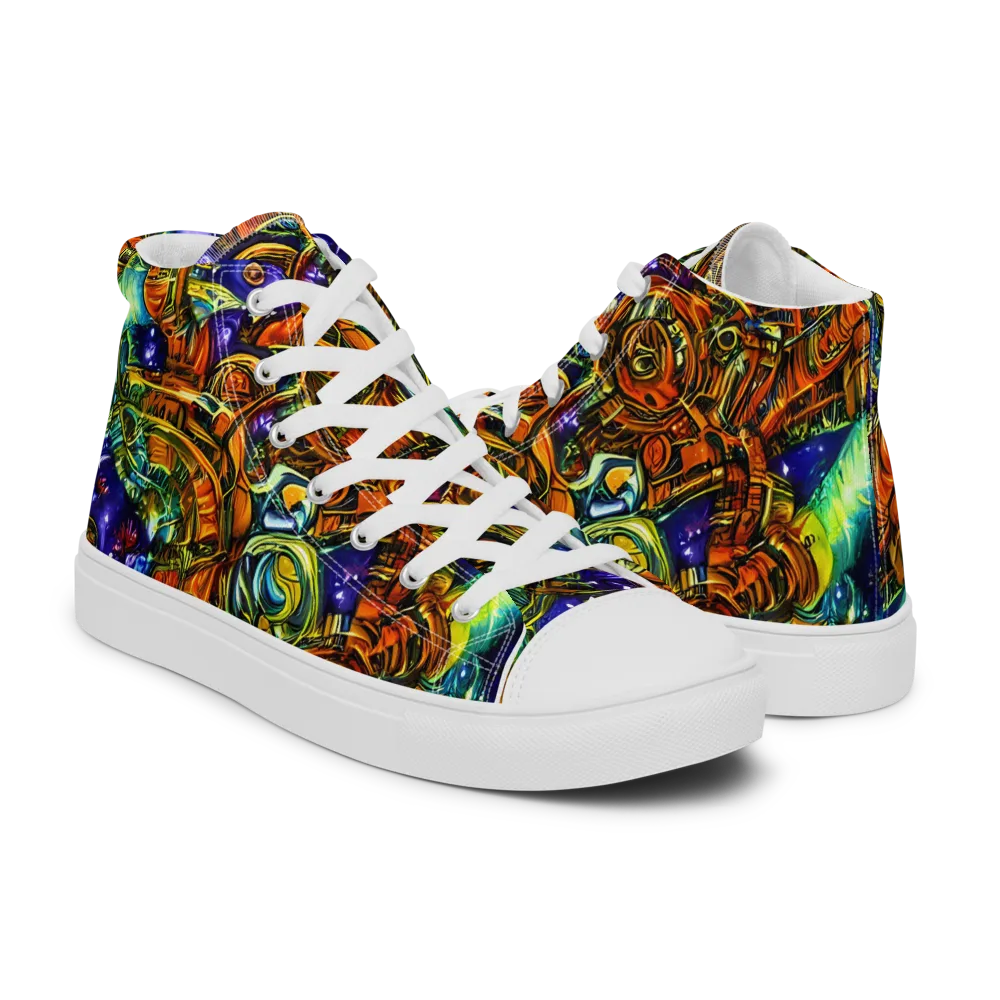 Ultraviolet Machine on Women's High Top Canvas Shoes — Right