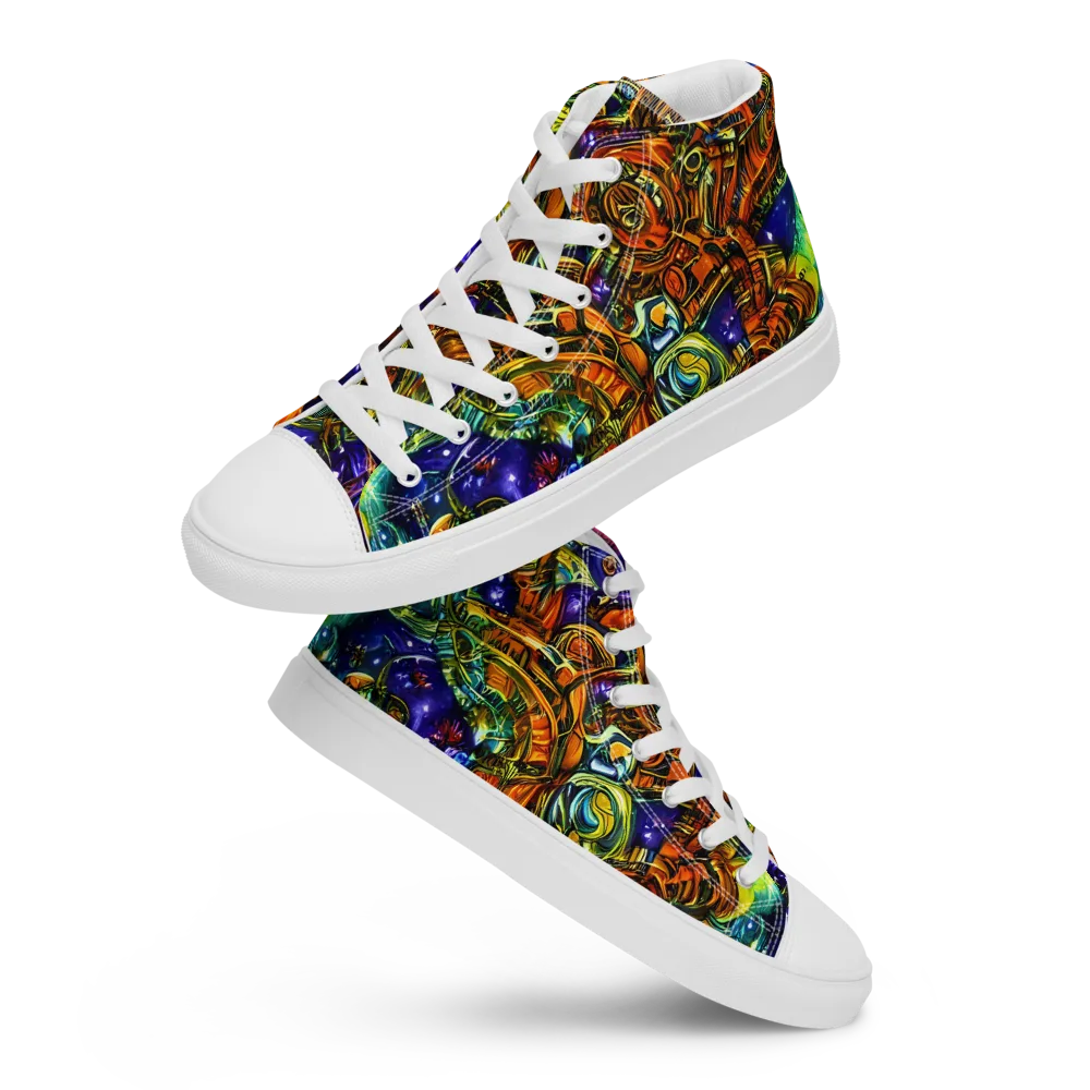 Ultraviolet Machine on Women's High Top Canvas Shoes — Front