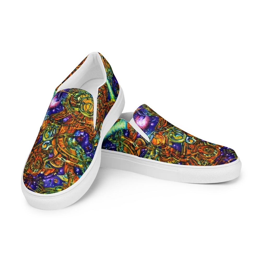 Ultraviolet Machine on Men's Slip-On Canvas Shoes — Left Front