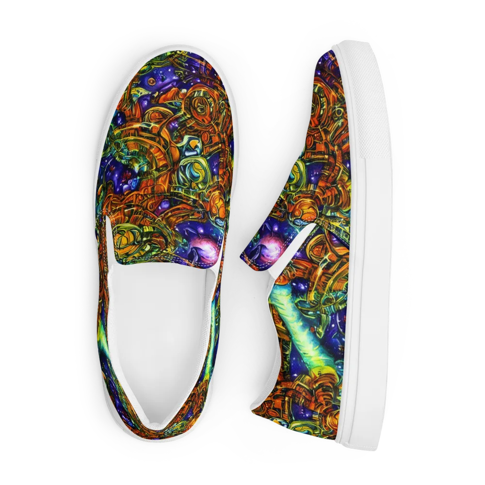 Ultraviolet Machine on Men's Slip-On Canvas Shoes — Front