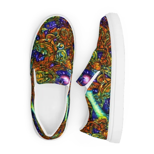 Ultraviolet Machine on a Men's Slip-On Canvas Shoes