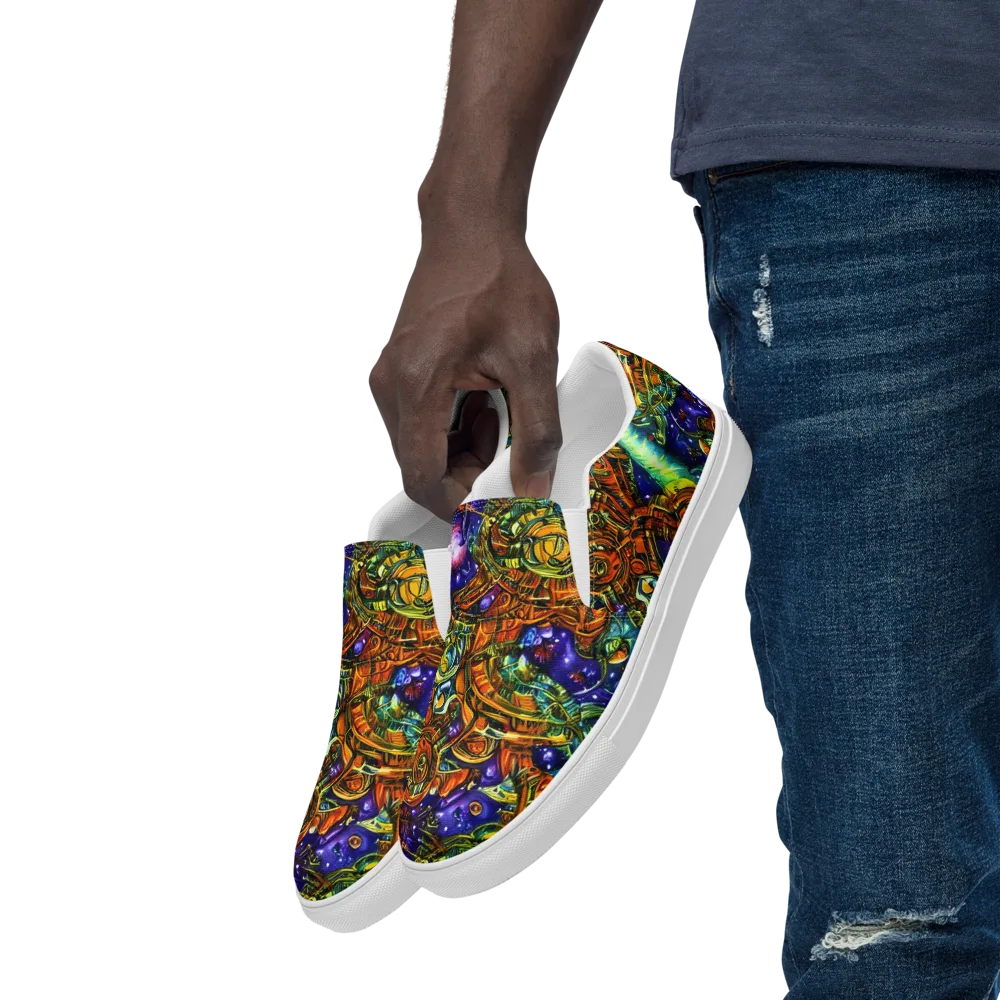 Ultraviolet Machine on Men's Slip-On Canvas Shoes — Left Front