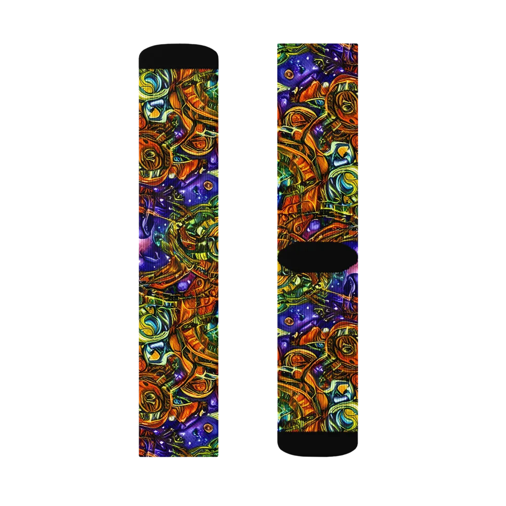 Ultraviolet Machine on Socks — Left Sock