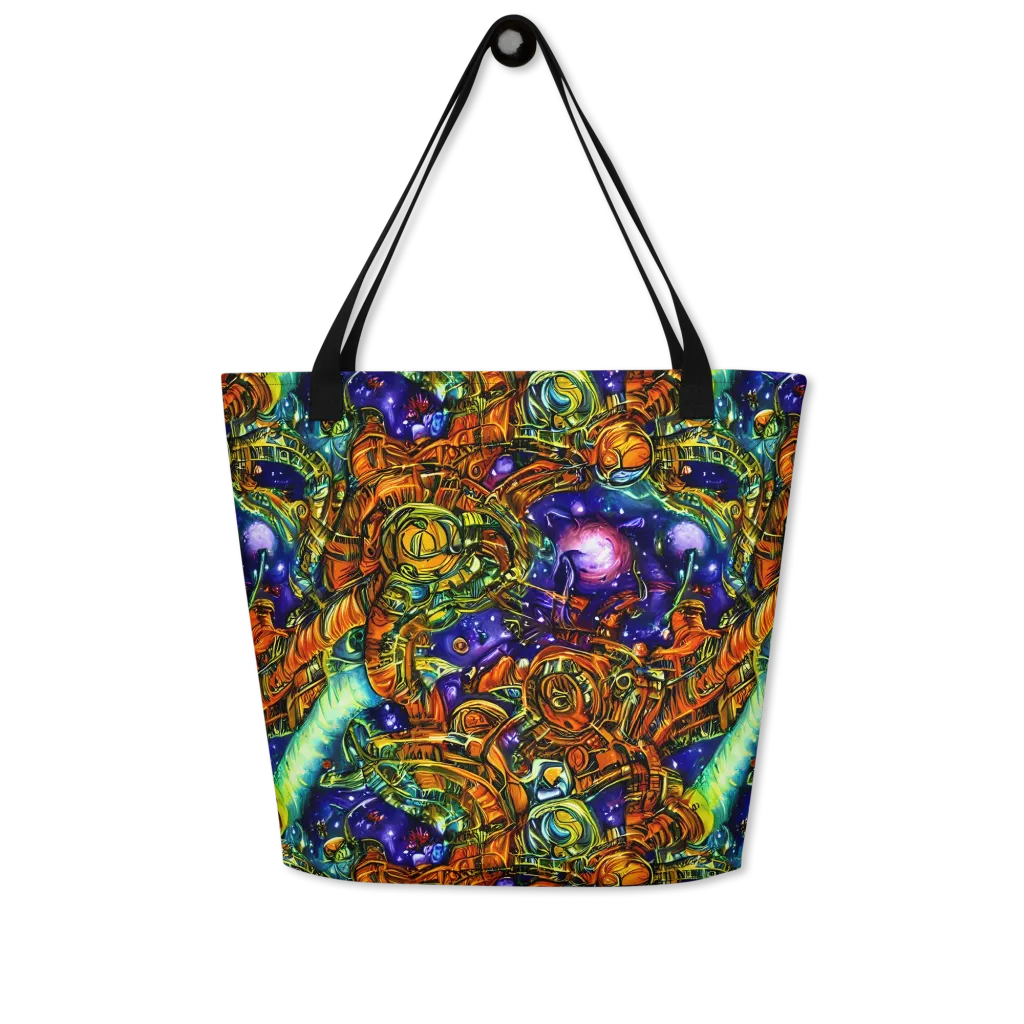 Ultraviolet Machine on Large Tote Bag W/ Pocket — Front