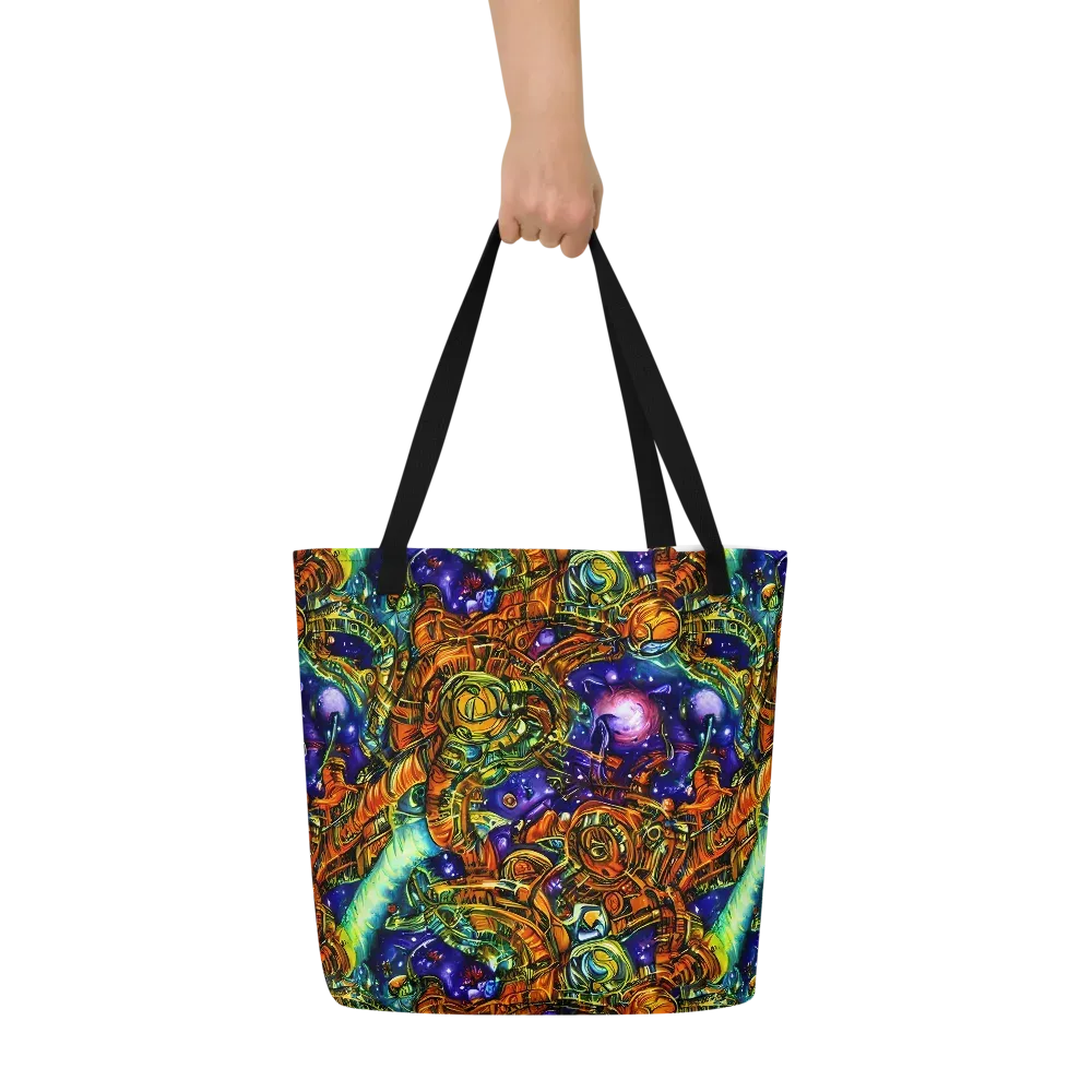 Ultraviolet Machine on Large Tote Bag W/ Pocket — Front