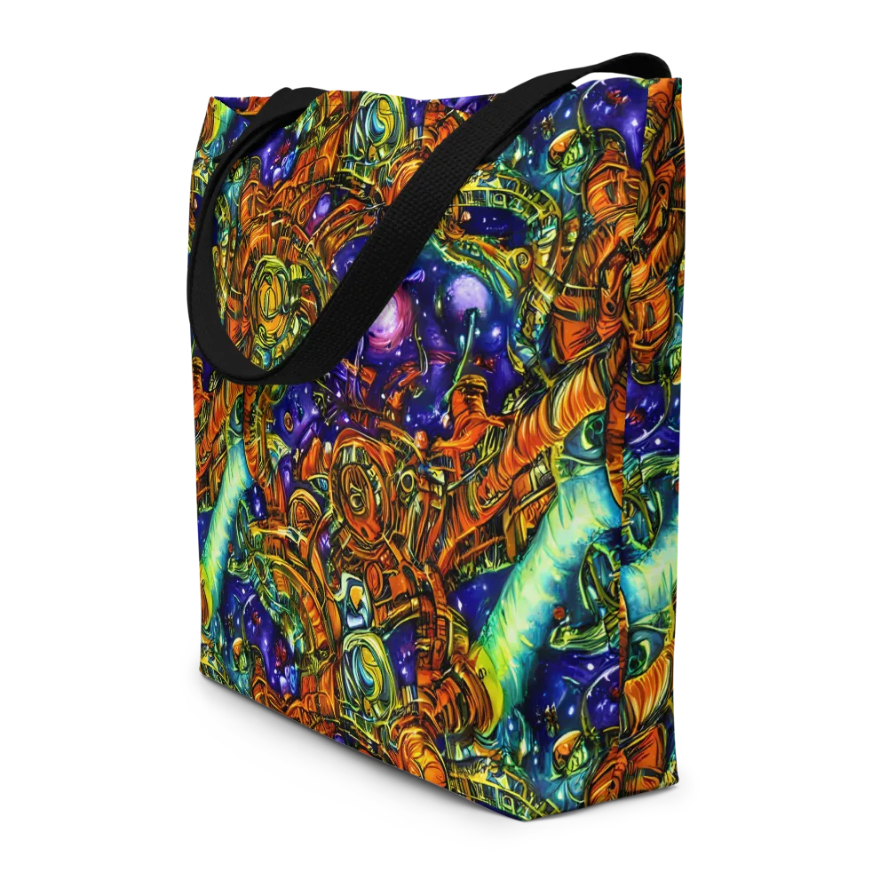 Ultraviolet Machine on Large Tote Bag W/ Pocket — Front
