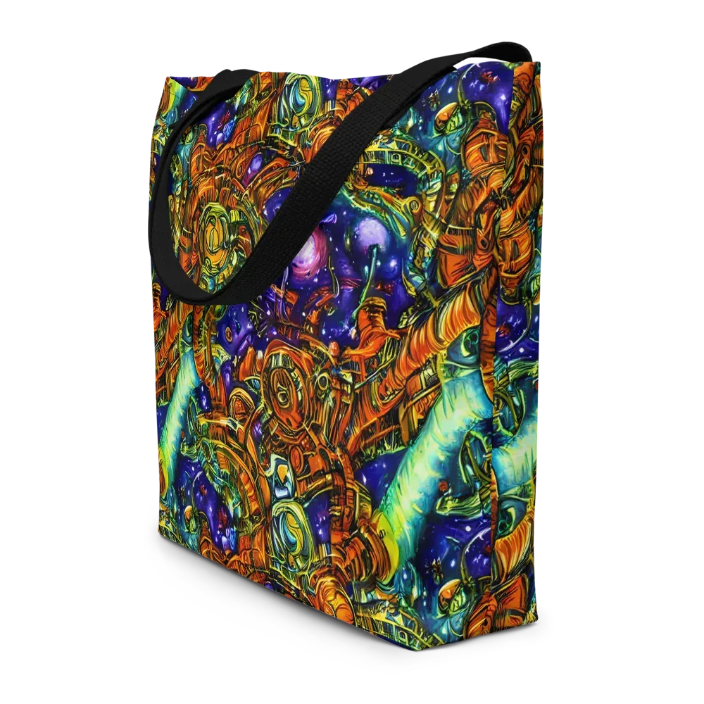 Ultraviolet Machine on Large Tote Bag W/ Pocket — Front