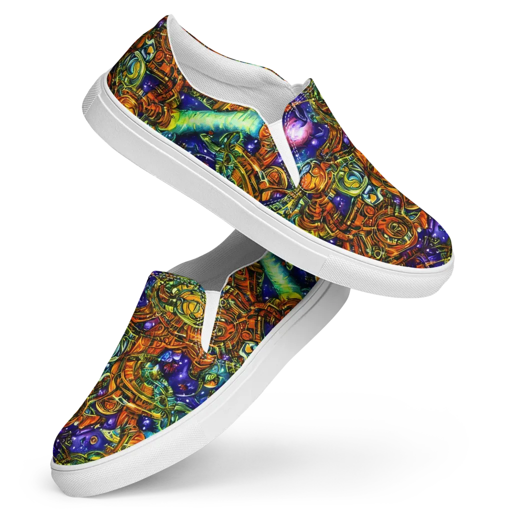 Ultraviolet Machine on Women's Slip-On Canvas Shoes — Front