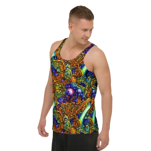 Ultraviolet Machine on a Men's Tank Top