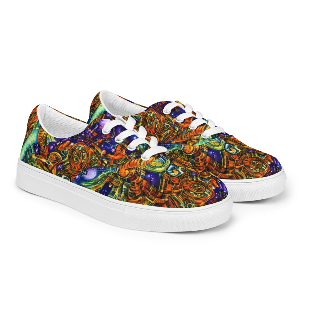 Ultraviolet Machine on Men's Lace-Up Canvas Shoes — Right Front
