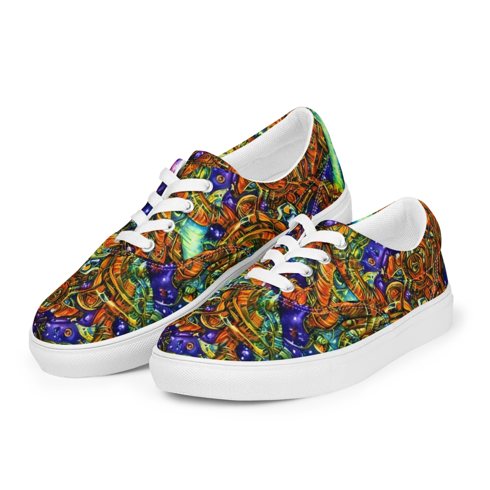 Ultraviolet Machine on Men's Lace-Up Canvas Shoes — Left Front