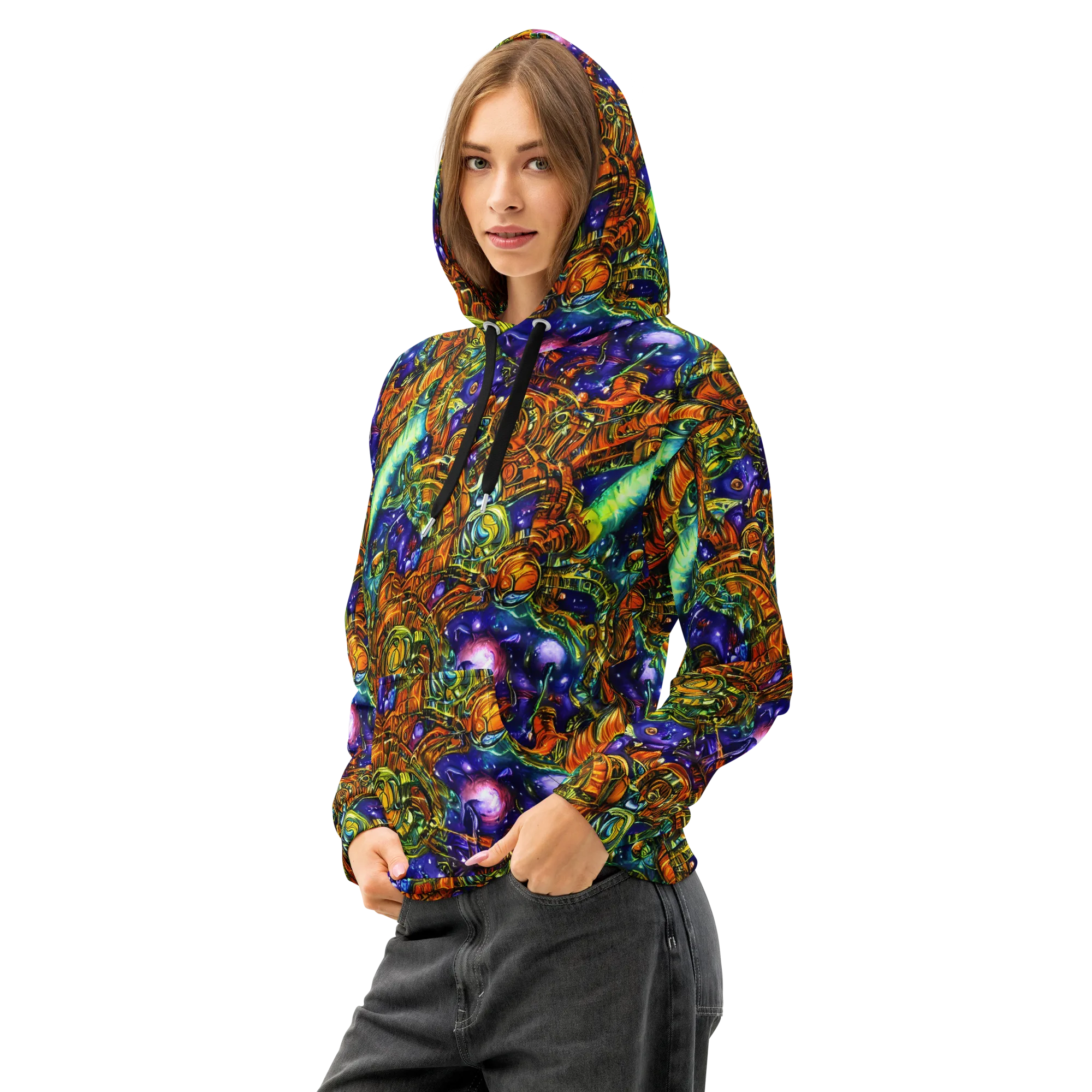 Ultraviolet Machine on Cotton Hoodie — Left Front