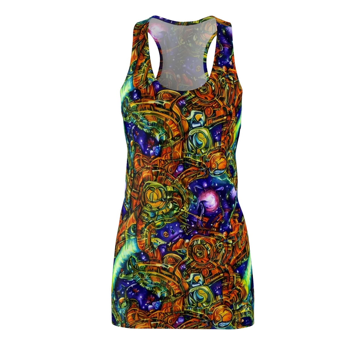 Ultraviolet Machine on Racerback Dress — Front