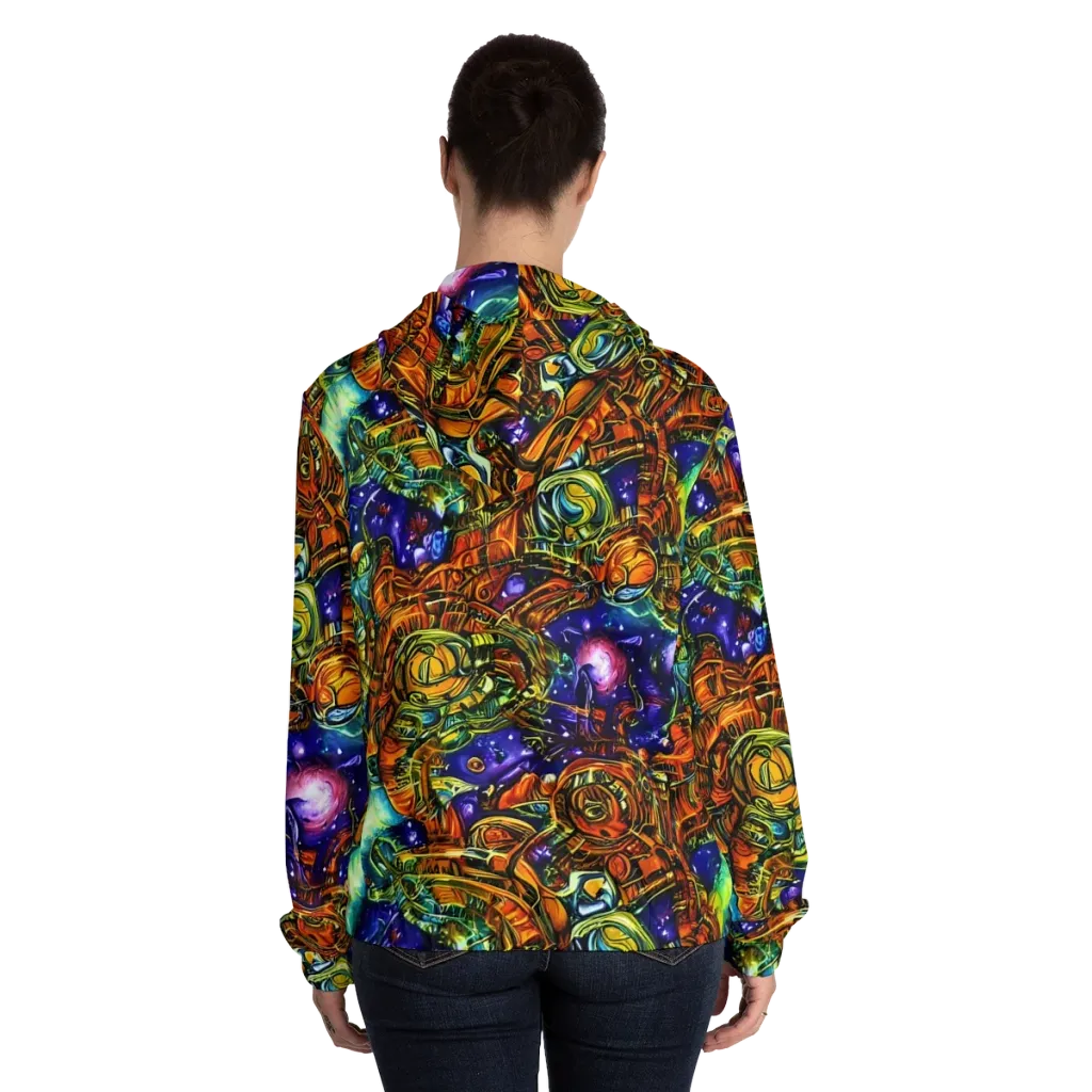 Ultraviolet Machine on Women's Full-Zip Hoodie — Back On Person