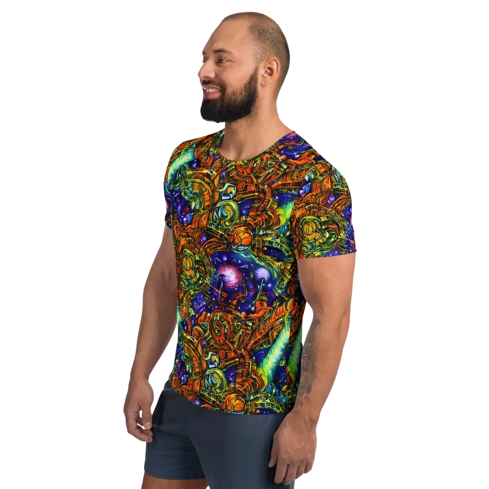 Ultraviolet Machine on Men's Athletic T-Shirt — Left