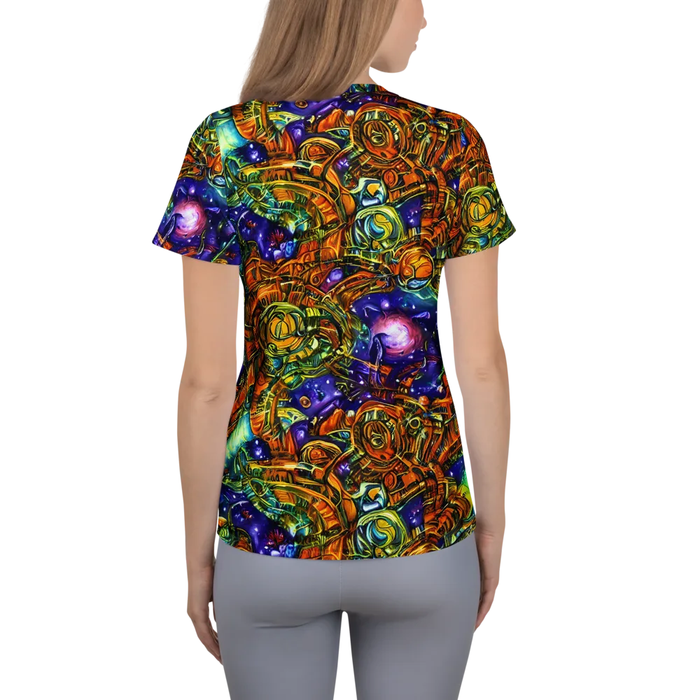 Ultraviolet Machine on Women's Athletic T-Shirt — Back
