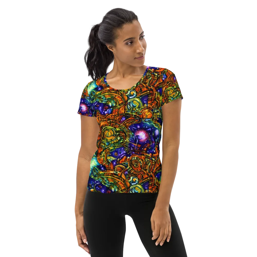 Ultraviolet Machine on Women's Athletic T-Shirt — Front