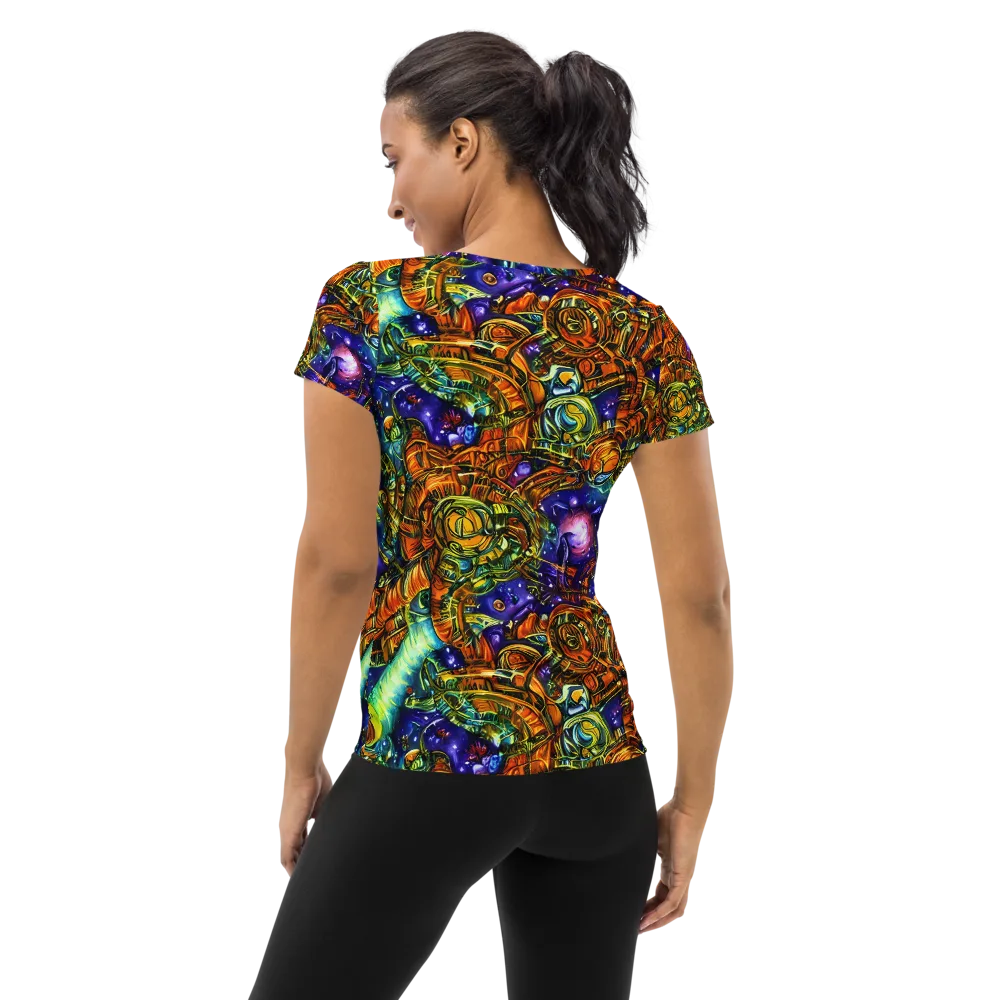 Ultraviolet Machine on Women's Athletic T-Shirt — Back