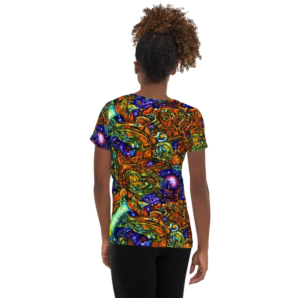 Ultraviolet Machine on Women's Athletic T-Shirt — Back