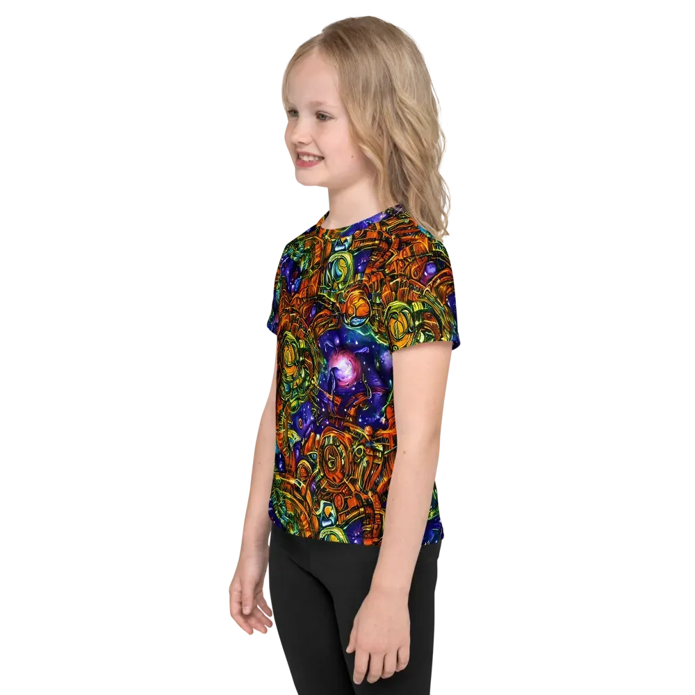 Ultraviolet Machine on Kids Crew Neck T-Shirt — Left