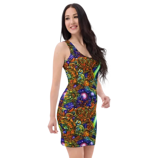 Ultraviolet Machine on a Bodycon Dress
