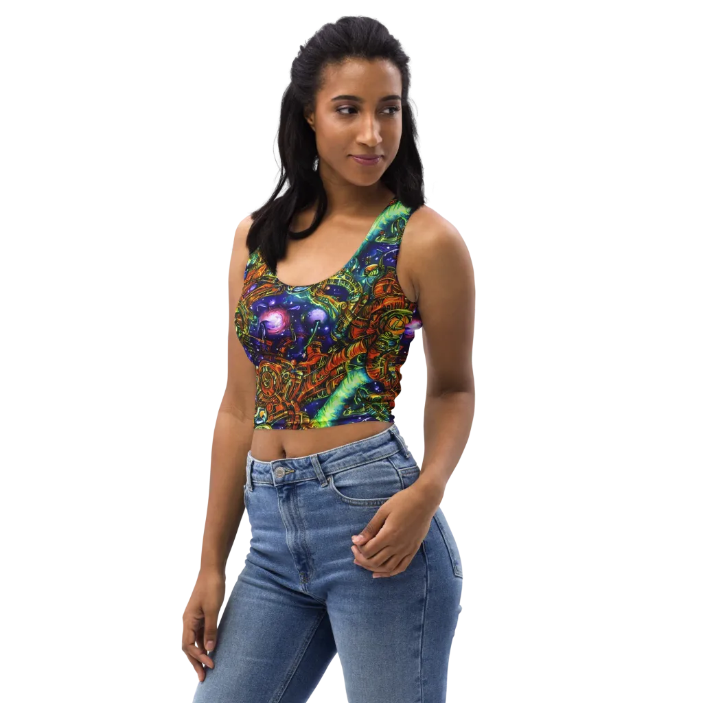 Ultraviolet Machine on Crop Top — Left Front