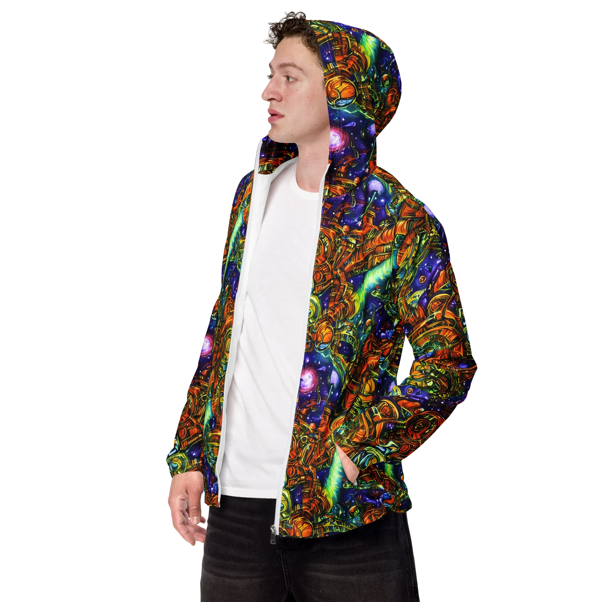Ultraviolet Machine on Men's Windbreaker — Left Front